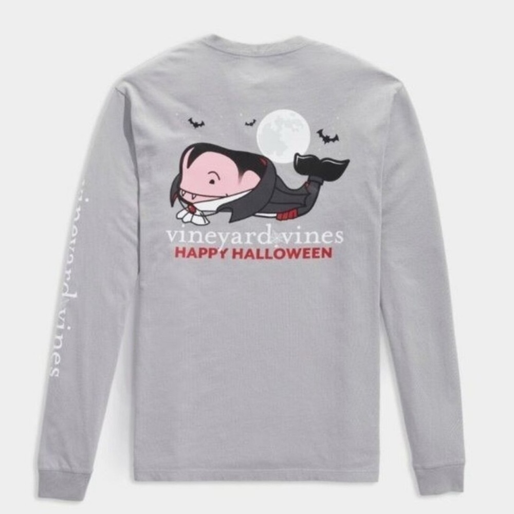 Vineyard Vines Halloween Vampire Graphic Long Sleeve Shirt Sz XL (18) - Picture 1 of 3